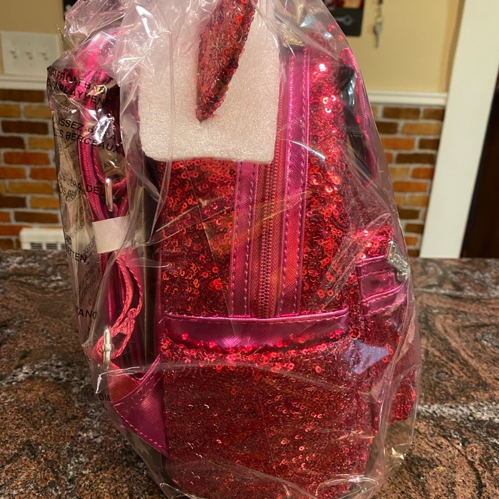 NWT 707 Street Exclusive Loungefly Magenta Mini Backpack - Picture 2 of 5